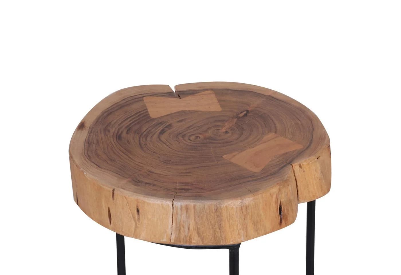 FINEBUY Beistelltisch Akazie Massivholz Modern mit Metallgestell - Bild 5