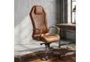 FINEBUY Chefsessel Bürostuhl MONTEREY Echtleder Caramel Bild 2
