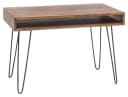 WOHNLING Schreibtisch BAGLI Massivholz Braun Industrial Retro Bild 2