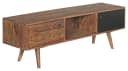 WOHNLING TV Lowboard REPA Massivholz Sheesham Braun/Schwarz Bild 2