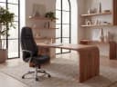 FINEBUY Chefsessel AUSTIN Echtleder Schwarz Ergonomisch Bild 1