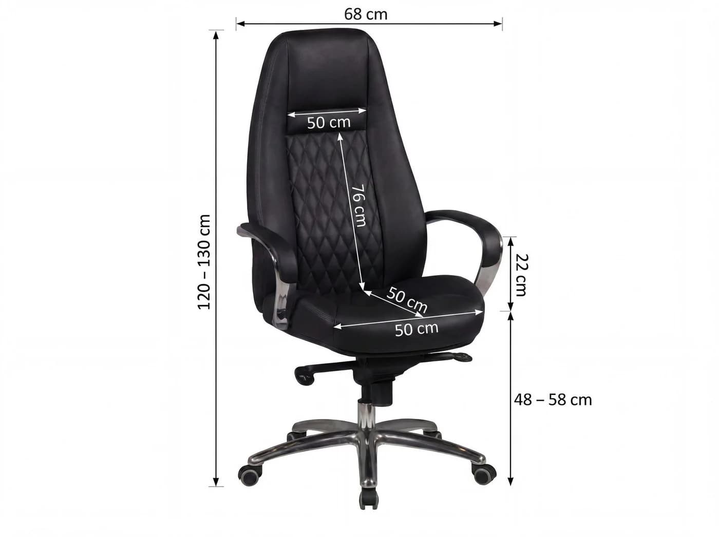 FINEBUY Chefsessel AUSTIN Echtleder Schwarz Ergonomisch - Bild 3