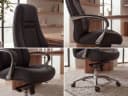 FINEBUY Chefsessel AUSTIN Echtleder Schwarz Ergonomisch Bild 4