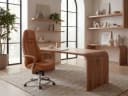 FINEBUY Bürostuhl AUSTIN Echtleder Caramel Chefsessel Bild 1