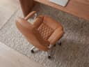 FINEBUY Bürostuhl AUSTIN Echtleder Caramel Chefsessel Bild 5