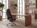 FINEBUY Bürostuhl AUSTIN Chefsessel Echtleder Braun Hohe Rückenlehne Bild 1