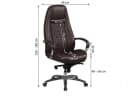 FINEBUY Bürostuhl AUSTIN Chefsessel Echtleder Braun Hohe Rückenlehne Bild 3