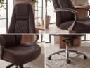 FINEBUY Bürostuhl AUSTIN Chefsessel Echtleder Braun Hohe Rückenlehne Bild 4