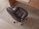 FINEBUY Bürostuhl AUSTIN Chefsessel Echtleder Braun Hohe Rückenlehne Bild 5