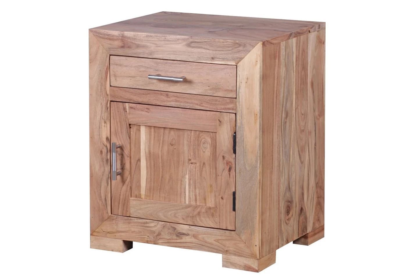 FINEBUY Nachtschrank SuVa3537_1 Akazie Massivholz 60 cm - Bild 5