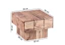 FINEBUY Beistelltisch Akazie Massivholz Quadratisch Landhaus Bild 3