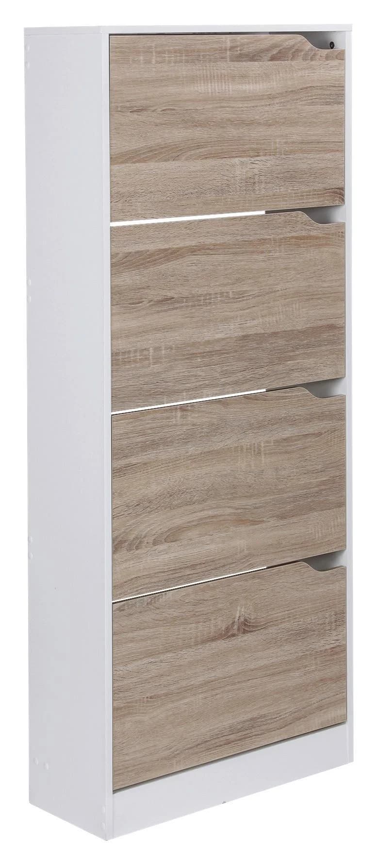 WOHNLING Schuhschrank VERA 24 Paar Weiß/Sonoma Eiche - Bild 2