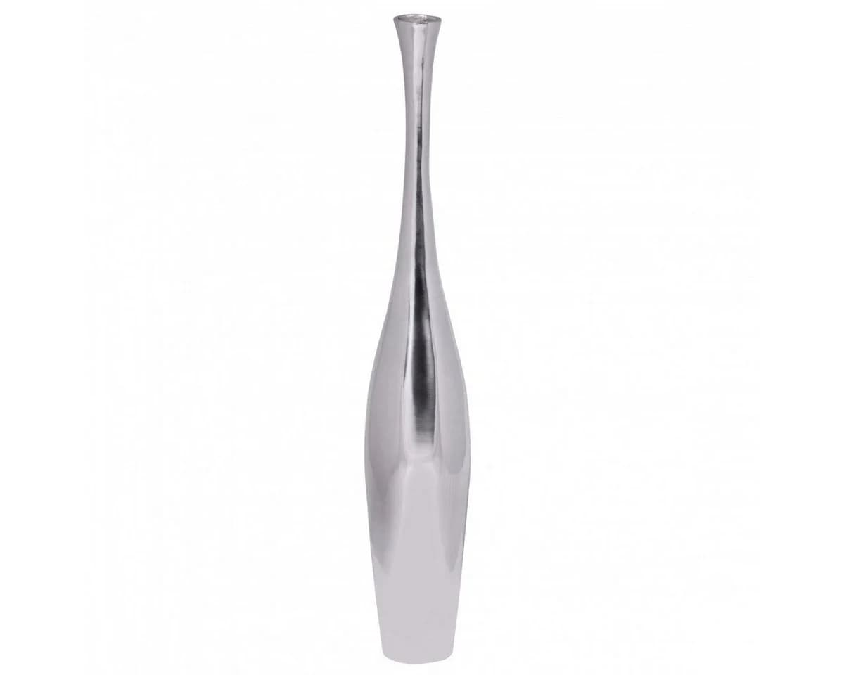 FINEBUY Aluminium Blumenvase Silber Glänzend Handgefertigt - Bild 2