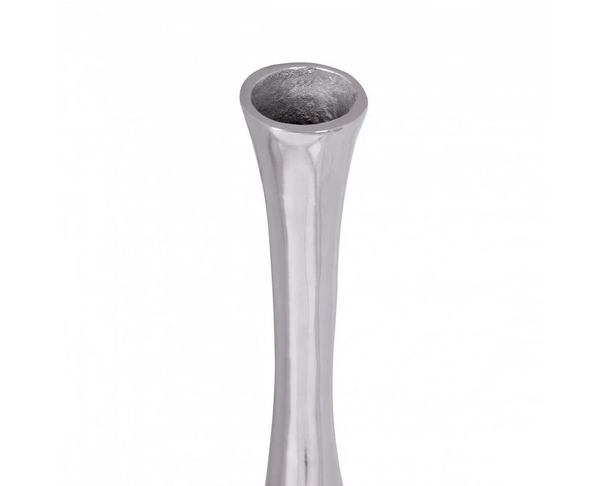 FINEBUY Aluminium Blumenvase Silber Glänzend Handgefertigt - Bild 3
