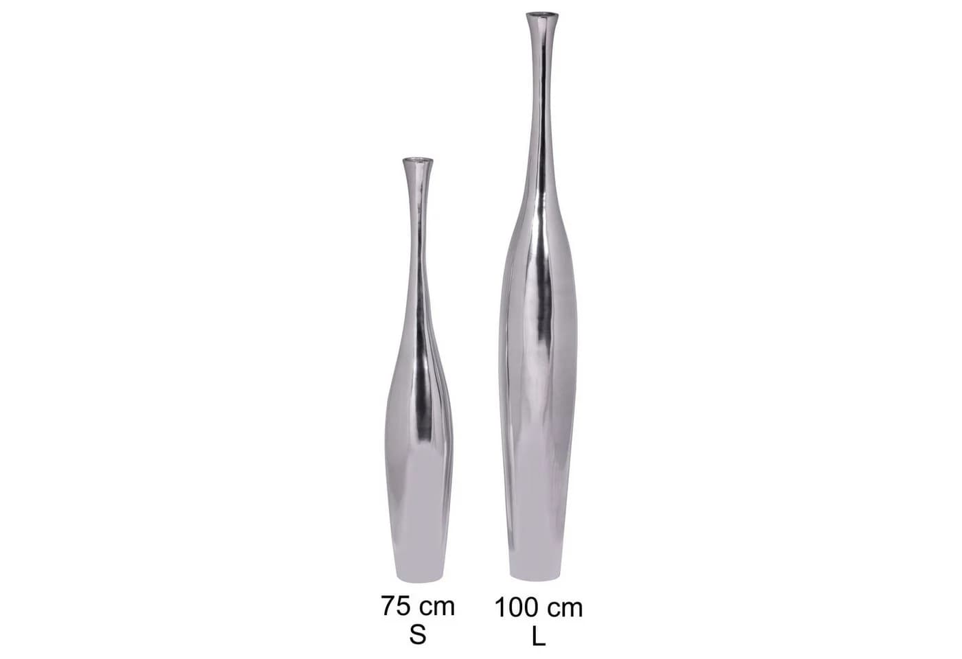 FINEBUY Aluminium Blumenvase Silber Glänzend Handgefertigt - Bild 4