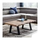 FINEBUY Couchtisch Akazie Massiv mit Baumkante Modern Bild 1