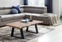 FINEBUY Couchtisch Akazie Massiv mit Baumkante Modern Bild 2