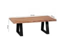 FINEBUY Couchtisch Akazie Massiv mit Baumkante Modern Bild 4