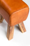 FINEBUY Sitzhocker Design Springbock Echtleder Braun Bild 4