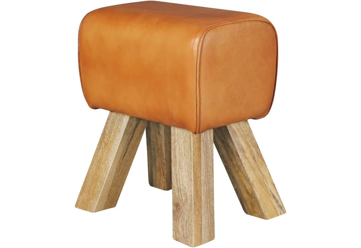 FINEBUY Sitzhocker Design Springbock Echtleder Braun - Bild 5