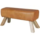 FineBuy Sitzbank Turnbock Cognac Echtleder Hocker Garderobenbank Bild 1