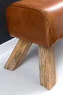 FineBuy Sitzbank Turnbock Cognac Echtleder Hocker Garderobenbank Bild 4