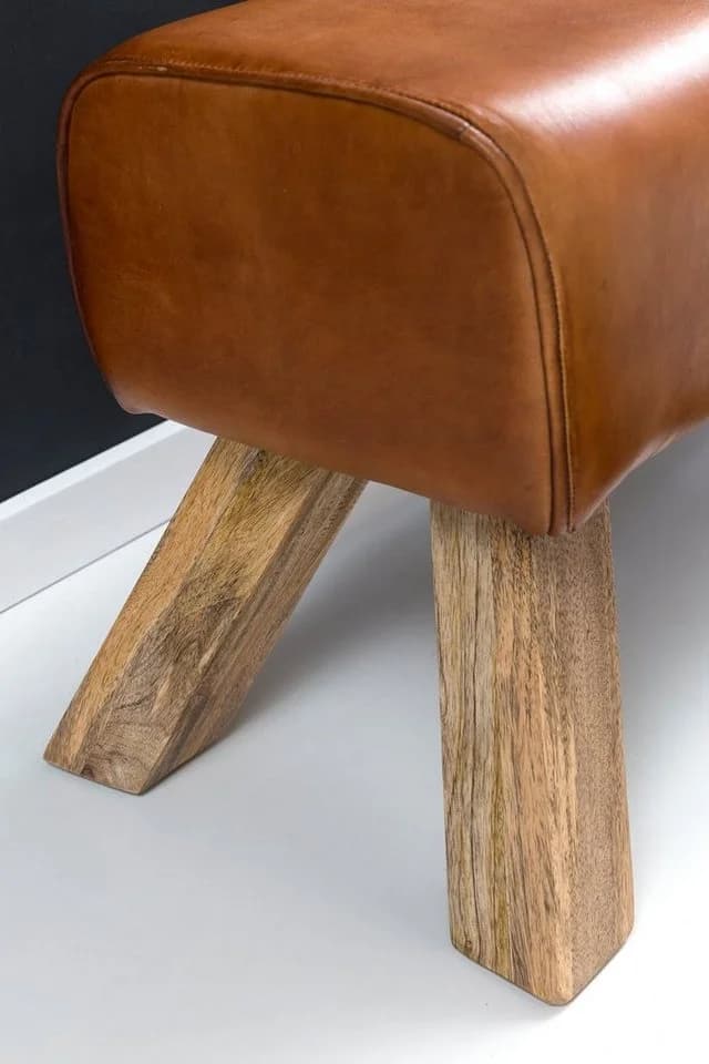 FineBuy Sitzbank Turnbock Cognac Echtleder Hocker Garderobenbank - Bild 4