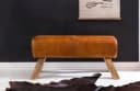 FineBuy Sitzbank Turnbock Cognac Echtleder Hocker Garderobenbank Bild 5