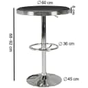 FineBuy Bartisch American Diner Schwarz Alu Design Bild 1