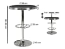 FineBuy Bartisch American Diner Schwarz Alu Design Bild 4