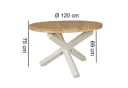 FINEBUY Esstisch rund Akazie Massivholz Modern Weiß Bild 3