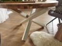 FINEBUY Esstisch rund Akazie Massivholz Modern Weiß Bild 5
