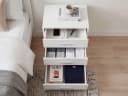 FINEBUY Nachtschrank mit 3 Schubladen Weiß Modern Bild 5