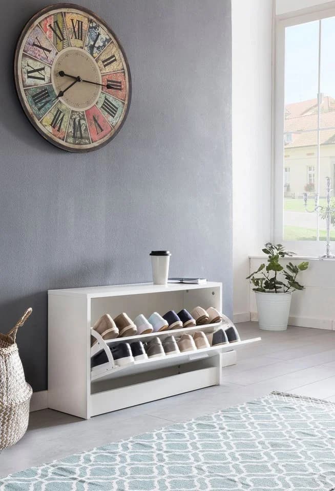 Wohnling Schuhbank Weiß Modern Flurbank mit Sitzfläche - Bild 3