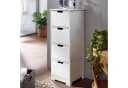 FINEBUY Badschrank Landhaus-Stil Weiß mit 4 Schubladen Bild 3
