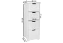 FINEBUY Badschrank Landhaus-Stil Weiß mit 4 Schubladen Bild 4