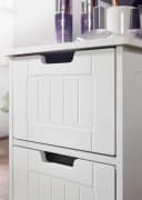 FINEBUY Badschrank Landhaus-Stil Weiß mit 4 Schubladen Bild 5