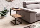 FINEBUY Beistelltisch SuVa10302_1 S-Form Massivholz Metall Wohnzimmertisch Bild 1