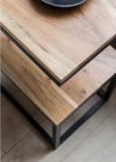 FINEBUY Beistelltisch SuVa10302_1 S-Form Massivholz Metall Wohnzimmertisch Bild 5