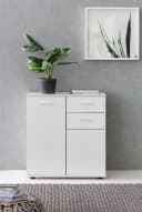 FINEBUY Sideboard SuVa11838_1 70 cm Weiß mit 2 Türen & 2 Schubladen Kommode Aktenschrank Bild 4