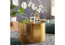 FINEBUY Couchtisch Rund Aluminium Hammerschlag Gold Bild 1