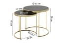 FINEBUY Satztisch COMO Schwarz/Gold Metall/Glas 2er Set Bild 4