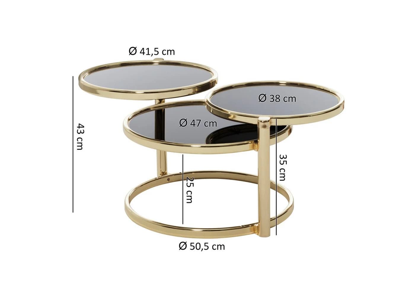 Glamouröser Couchtisch aus Metall und Glas - Bild 3