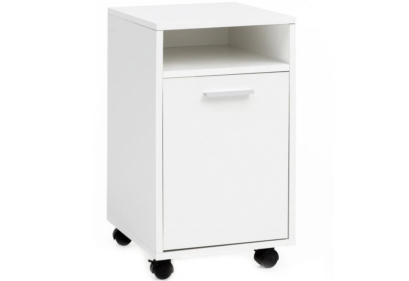 Wohnling Rollcontainer Weiß mit Rollen und Tür - Bild 2