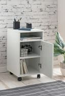 Wohnling Rollcontainer Weiß mit Rollen und Tür Bild 5