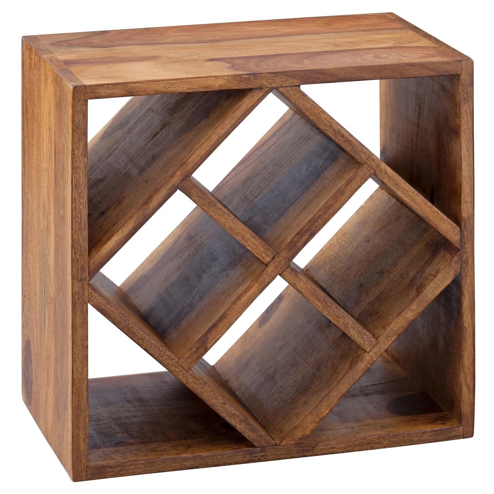 FineBuy Weinregal FB50958 Massivholz Flaschenregal Modern Braun