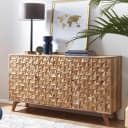 FINEBUY Sideboard FB50972 Massivholz 140cm 2 Türen 3 Schubladen Retro Kommode Bild 2
