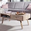 FineBuy Couchtisch Massivholz Rechteckig 95cm Schublade & Ablagefach Bild 1