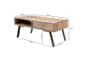 FineBuy Couchtisch Massivholz Rechteckig 95cm Schublade & Ablagefach Bild 4