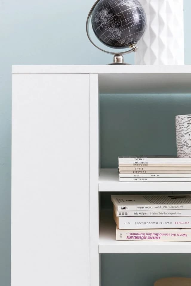 FINEBUY Standregal Weiß Modern mit Rollen - Bild 5